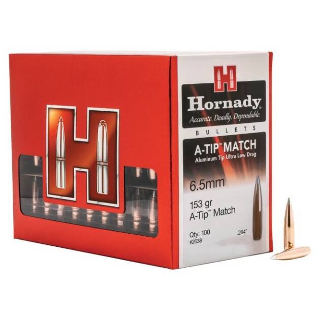 Hornady A-Tip Match Copper 6.5 prc ammo canada 153-Grain 100-Rounds BT Bullets Only