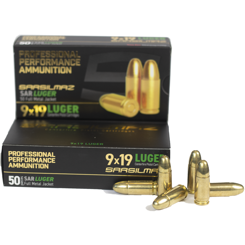 SARSILMAZ 9MM 115GR FMJ Handgun Ammo - 50 Rounds - SAR20J002-001 - Image 2