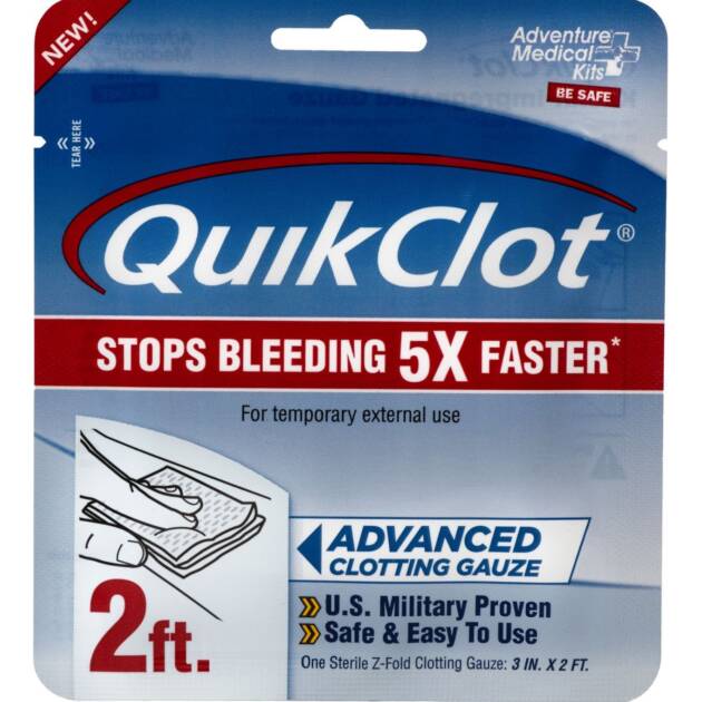 Adventure Medical Kits 50200025 QuikClot Stop Bleeding White Clotting Gauze - 124930