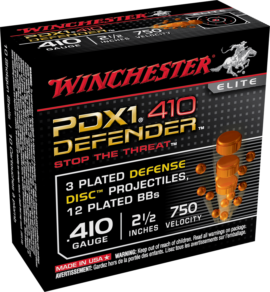 Winchester Ammunition Defender Supreme Elite 410 Gauge 2.5" Buckshot 3 Defense Discs/12 BB Pellets Shotgun Ammo - 10 Rounds - *WNS410PDX1