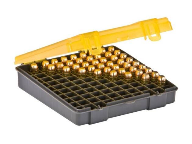 Plano 122700 Handgun Ammo Case - .43ACP, Dark Gray/Transparent Amber - PMC122700