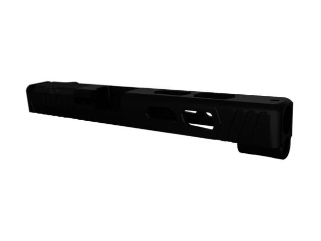 Rival Arms Match Grade Upgrade Slide For Glock 34 Gen 3 RMR Cut Ready Front and Rear Serrations Satin Black Quench-Polish-Quench (QPQ) Finish - RA10G702A