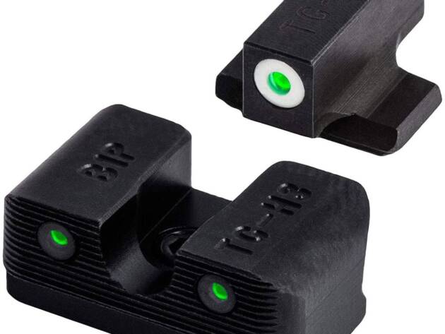 TruGlo TG231B1W Tritium Pro Night Sights Square Green w/White Outline Front/U-Notch Green Rear w/Nitride Finished Frame for Beretta Px4 Storm - 25435