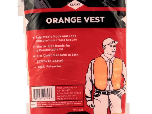 Allen 15753 Safety Vest 2XL Orange Polyester - 64014