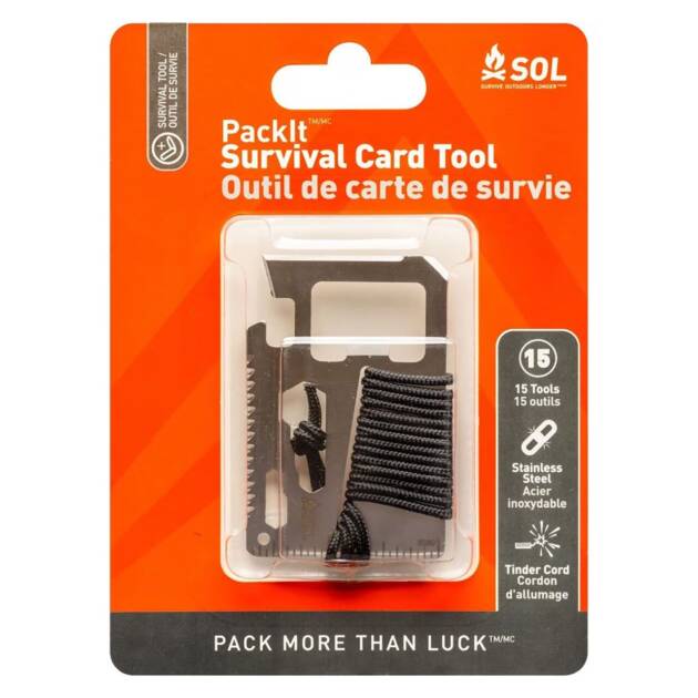 Survive Outdoors Longer 140-0004 SOL Packit Survival Card Tool - 140-0004