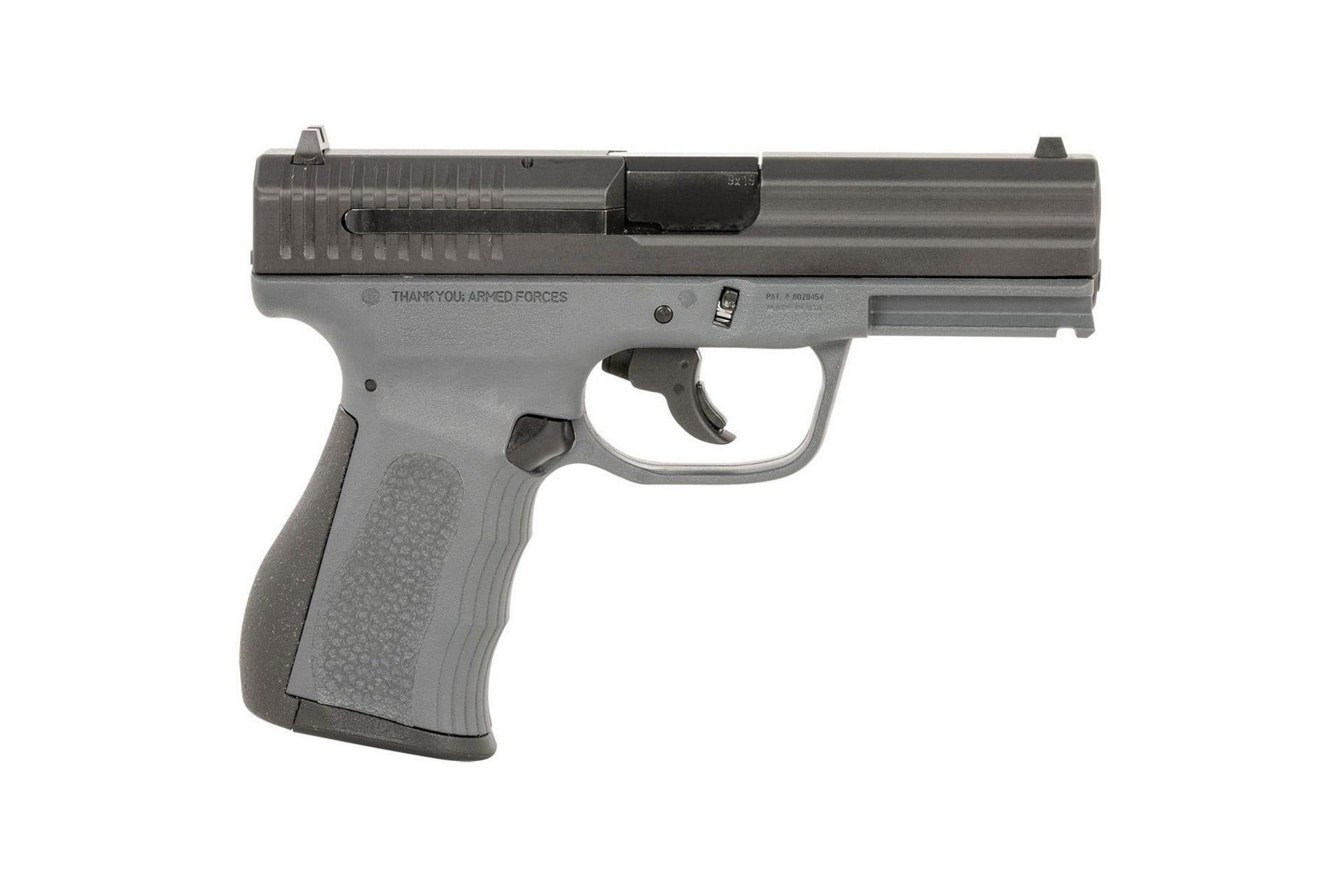 FMK dark gray Pistol 9mm 3.87"bbl double action trigg mag out safety includes 1 mag glock comp sights - FMKG9C1G2PSSCM