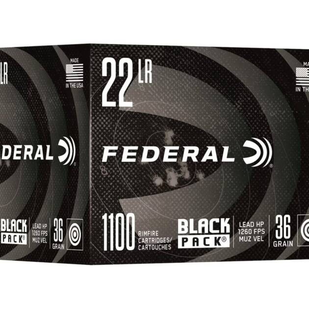 Federal Ammunition Black Pack 22LR 36gr Lead Hollow Point Ammo Rimfire Ammo - 4400 Rounds - 36BF1100 / NOV 1 SHIP DATE