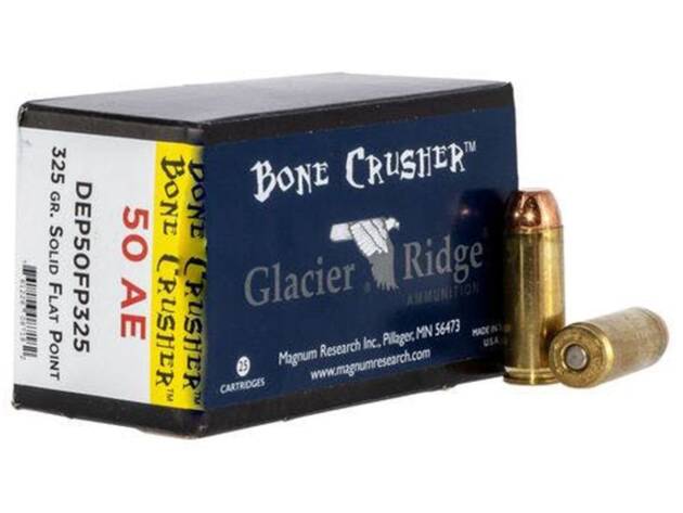 Magnum Research DEP50FP325 BoneCrusher 50 AE 325 gr Flat Point (FP) Handgun Ammo - 25 Rounds - DEP50FP325