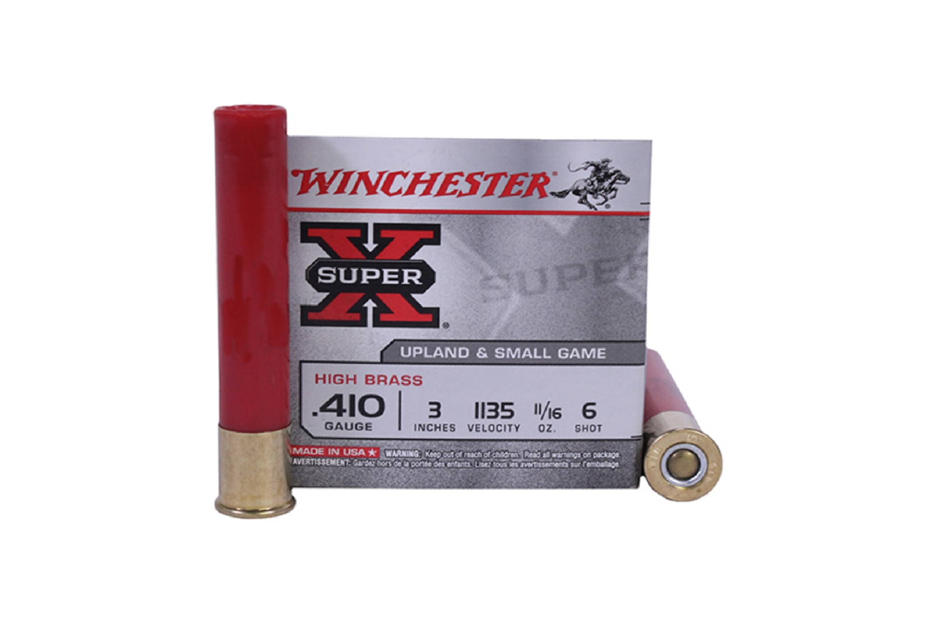 Winchester X4136 Super-X High Brass 410 Gauge 3" 11/16 oz #6 Ammo Shotgun Ammo - 250 Rounds - X4136