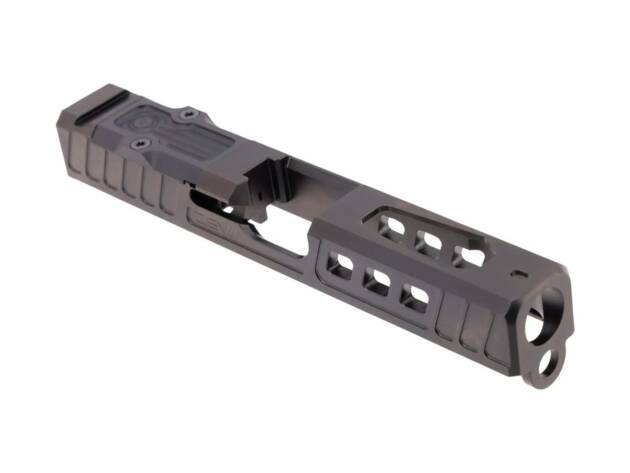 Zev Technologies Z19 Hellbender Stripped Slide Fits GLOCK 19 Gen 3 - RMR Cut - Black - SLD-Z19-3G-HEL-RMR-B