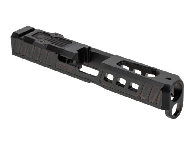 Zev Technologies Z19 Hellbender Stripped Slide Fits GLOCK 19 Gen 5 - RMR Cut - Black - SLD-Z19-5G-HEL-RMR-B