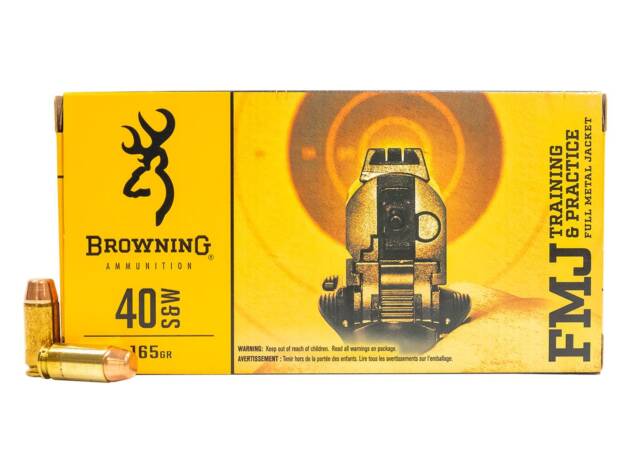 Browning 40 S&W Training & Practice B191800402 165 Grain FMJ Ammo Handgun Ammo - 50 Rounds - B191800402