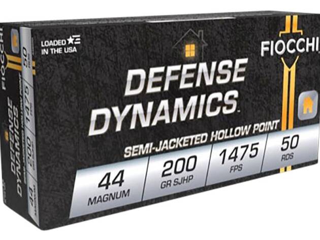 Fiocchi 44B500 Defense Dynamics 44 Rem Mag 200 gr Semi Jacketed Hollow Point Handgun Ammo - 50 Rounds - 44B500