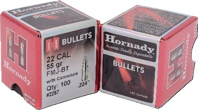 Hornady 22 Cal .224 55 Gr Fmj-Bt W/C - 2267