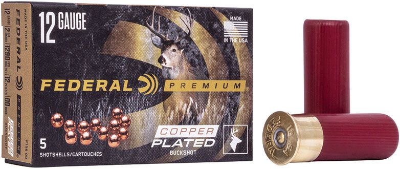 Federal P1584B Premium Magnum 12 Gauge 3" 41 Pellets 2 oz 4 Buck Shot Shotgun Ammo - 5 Rounds - P1584B