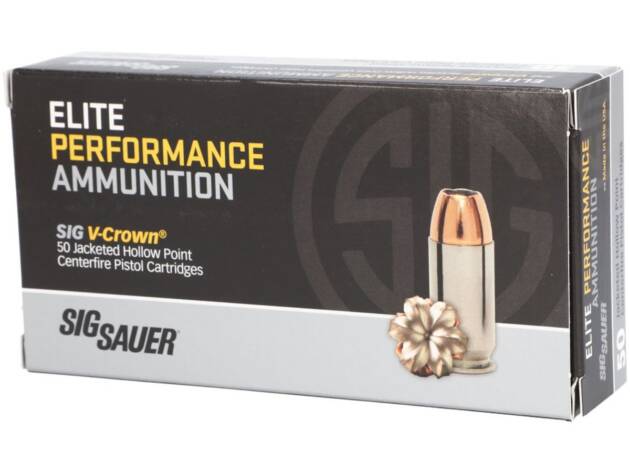 Sig Sauer E40SW2-50 Elite V-Crown 40 S&W 180 gr Jacketed Hollow Point (JHP) Ammo - 500 round case