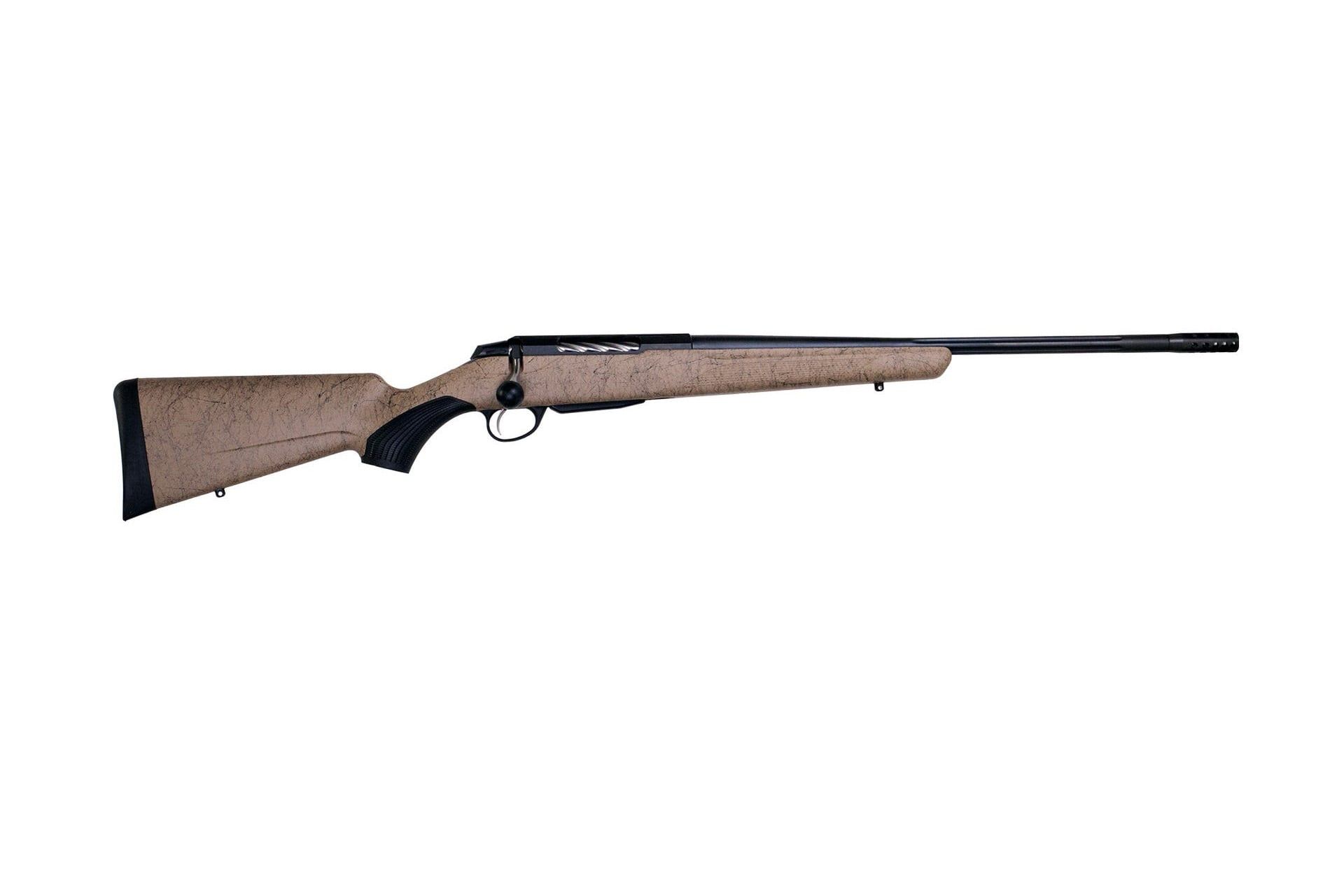 Tikka T3x Lite Roughtech 6.5mm Creedmoor Bolt Action Rifle - Blue/Black, 24.3" Barrel, 3+1 Rounds, Synthetic, Black/Tan Webbing Stock - JRTXRT382