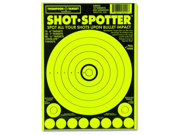 Thompson Shot Spotter Green - Adhesive Shooting Targets - 6.5"x9" - 10 Pack - 5502-10
