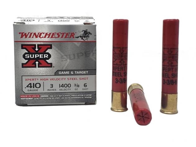 Winchester Super X Xpert High Velocity 410 Gauge Ammo 3" 3/8 oz #6 Shot Shotgun Ammo - 25 Rounds - WE413GT6