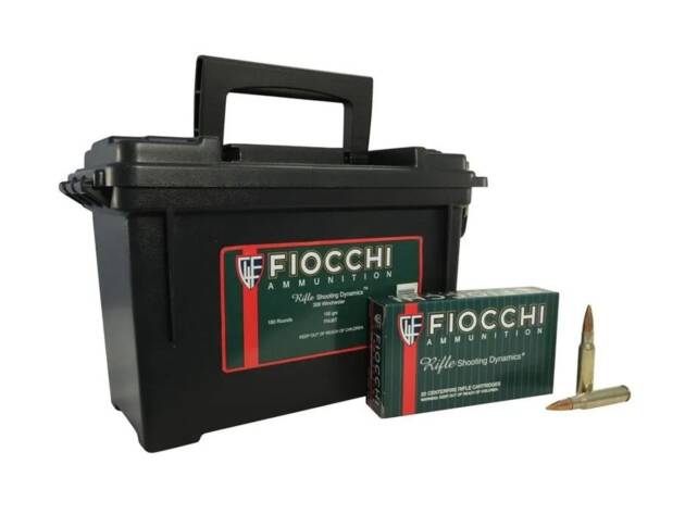 Fiocchi 308FA Shooting Dynamics 308 Win 150 gr FMJBT Rifle Ammo - 180 round case - 308FA