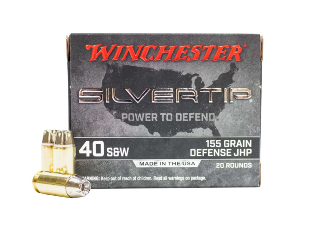 Winchester Ammunition Silvertip 40 S&W 155 Grain Hollow Point Handgun Ammo - 200 round case - W40SWST