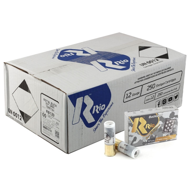 Rio RB129 Royal Buck 12 GA 2.75" 00 Buck Shot - 250 Rounds - RB129