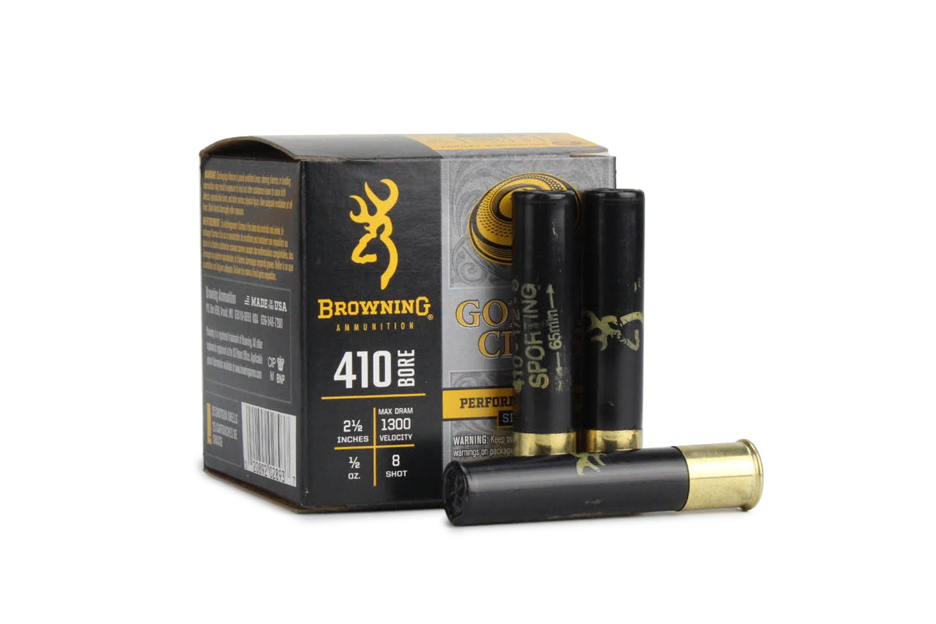 Browning Golden Clays 410 GA 1300 FPS 2 1/2" 1/2oz #8 Shotgun Ammo - 25 round box - BGC418