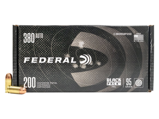 Federal Black Pack 380 Auto 95GR FMJ Handgun Ammo - 800 round case - C38095BP200 CASE