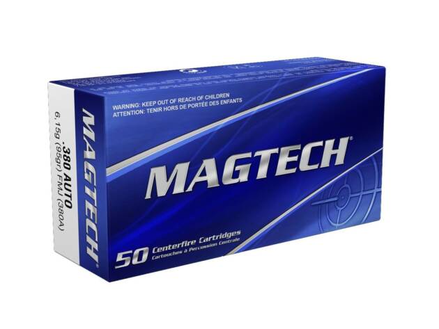 Magtech 380 AUTO 95GR FMJ. 380A Handgun Ammo - 50 Rounds - 380A