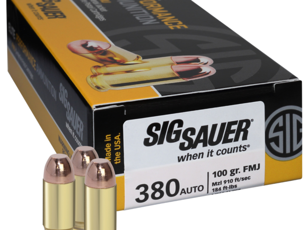 Sig Sauer E380B150 Elite Ball 380 ACP 100 gr Full Metal Jacket (FMJ) Handgun Ammo - 50 Rounds - 96694