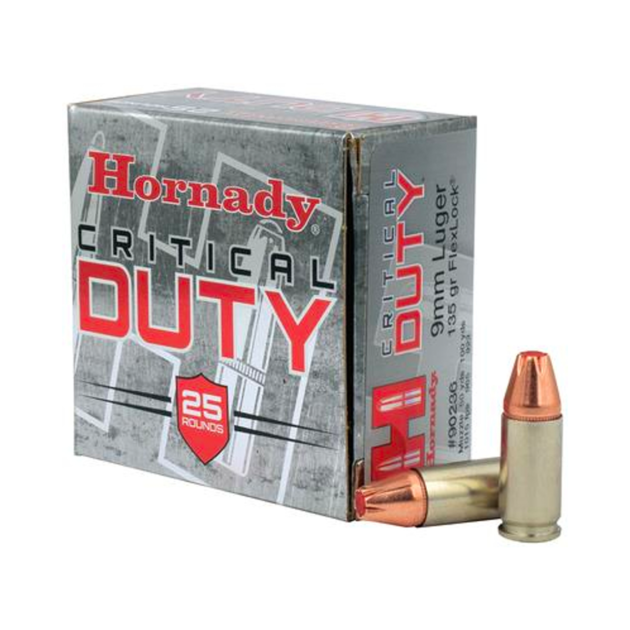 Hornady Critical Duty 9MM 135 Grain FlexLock Duty Handgun Ammo - 25 Rounds - H90236