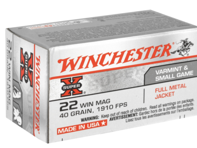 Winchester Super-X 22 WMR 40 Grain Full Metal Jacket Rimfire Ammo - 2000 round case - X22M