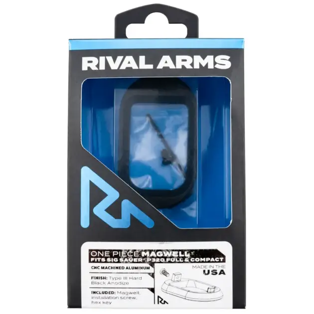 Rival Arms RARA70S201A Two Piece Magwell for Sig P320 Full Size & Compact, Black Anodized Aluminum - RARA70S201A