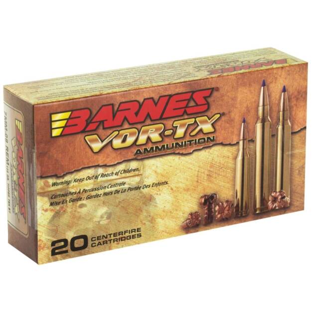Barnes VOR-TX 7MM-08 120 Grain Tipped Triple Shock X Boat Tail Lead Free California Certified Nonlead Ammunition Rifle Ammo - 20 Rounds - 21561