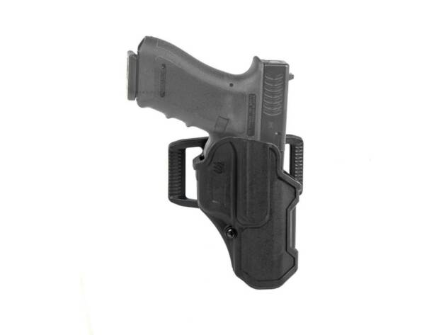 Blackhawk 410701BKR T-Series L2C Non-Light Bearing OWB Black Polymer Belt Clip Compatible w/Glock 19/23/26/27/32/33/45 Right Hand - 410701BKR