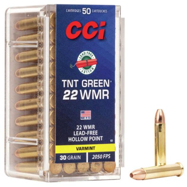 CCI .22 WMR 30gr TNT Green HP Ammo Rimfire Ammo - 2000 Rounds - 60