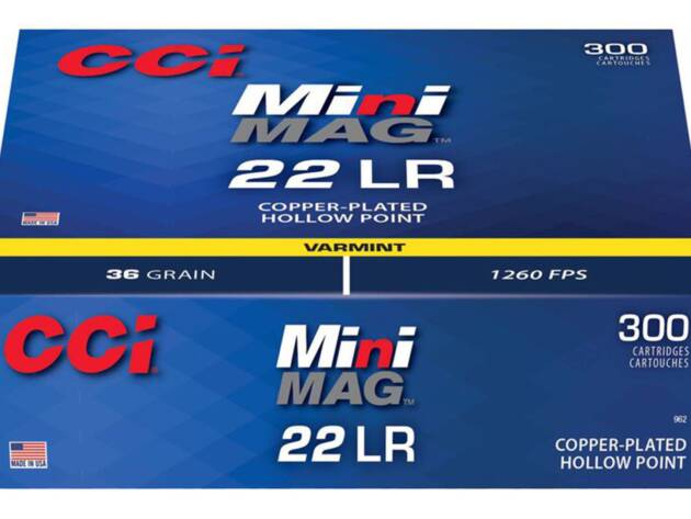 CCI 962 Mini-Mag 22 LR 36 gr 1260 fps Jacketed Hollow Point (JHP) Ammo Rimfire Ammo - 3000 Rounds - 962
