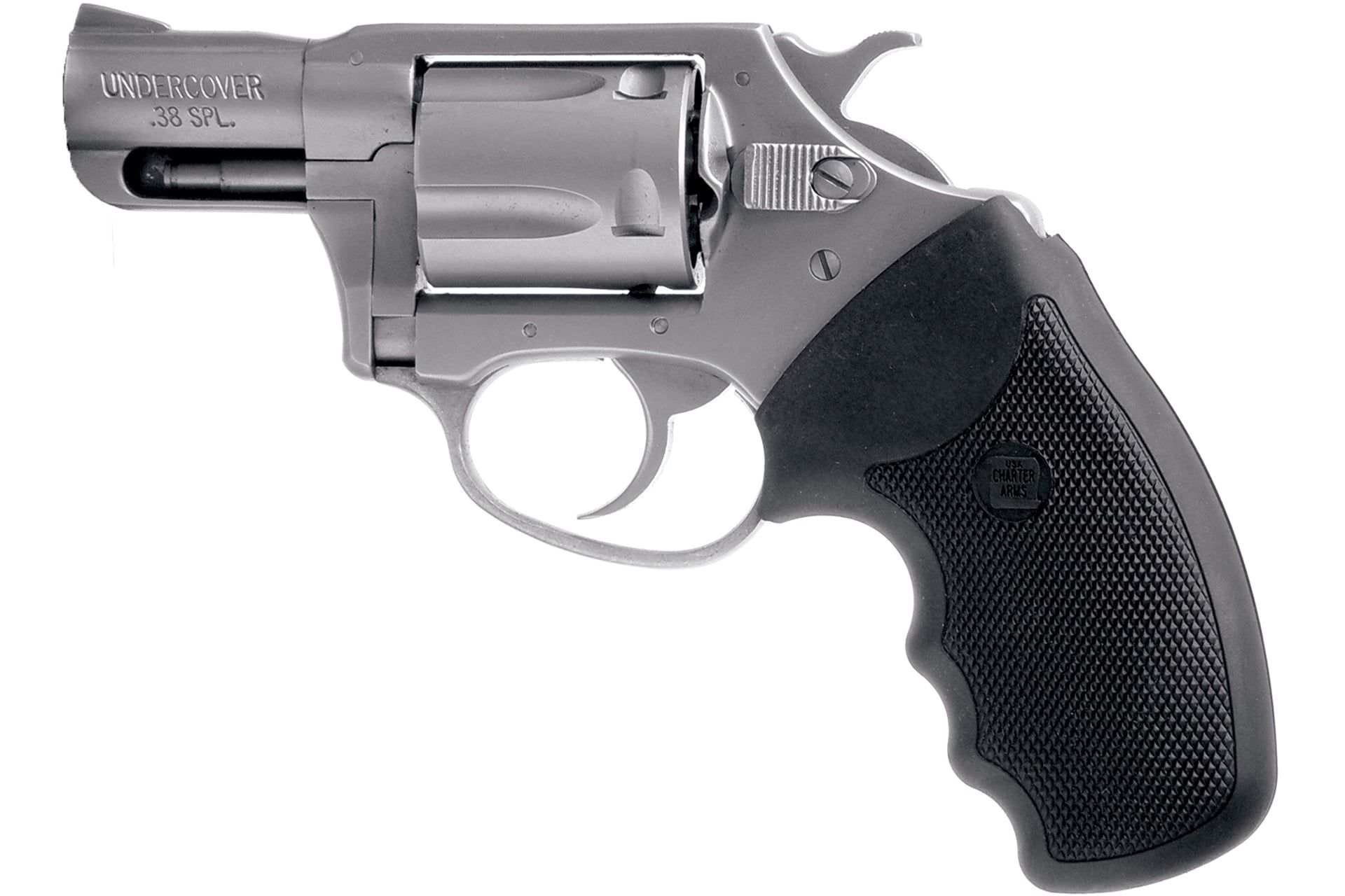 Charter Arms, Undercover, Revolver, 38 Special, 2" Barrel, Steel, Stainless Finish, Silver, Rubber Grips, Fixed Sights, 5 Rds - CH73820FCMA