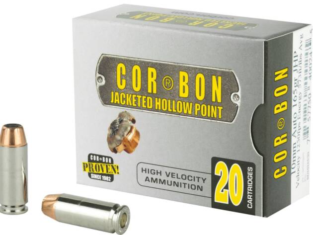 CorBon Self Defense 10MM 165 Grain Jacketed Hollow Point Handgun Ammo - 20 Rounds - 10165