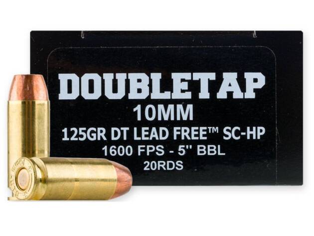 DoubleTap Ammunition Lead Free 10MM 125Gr Solid Copper Hollow Point Handgun Ammo - 20 Rounds - DBT10MM125X