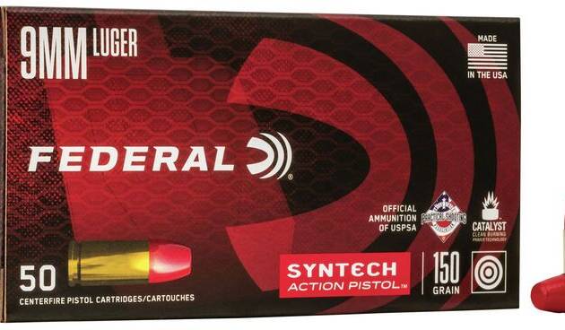 Federal AE9SJAP1 American Eagle 9mm Luger 150 gr Total Syntech Jacket Flat Nose (TSJFN) Handgun Ammo - 50 Rounds - AE9SJAP1