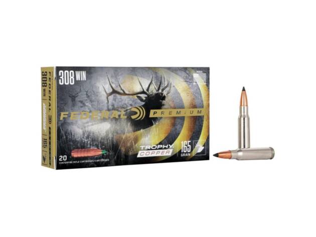 Federal P308TC2 Premium 308 Win 165 gr Trophy Copper (TC) Rifle Ammo - 20 Rounds - P308TC2
