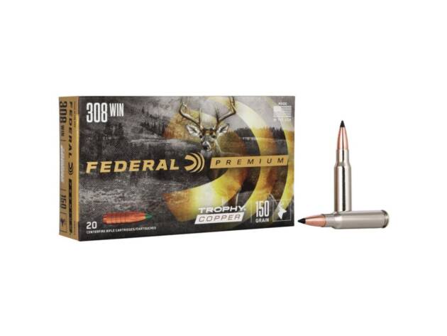 Federal Premium 308WIN 150 Grain Trophy Copper Lead Free Rifle Ammo - 20 Rounds - FEP308TC3