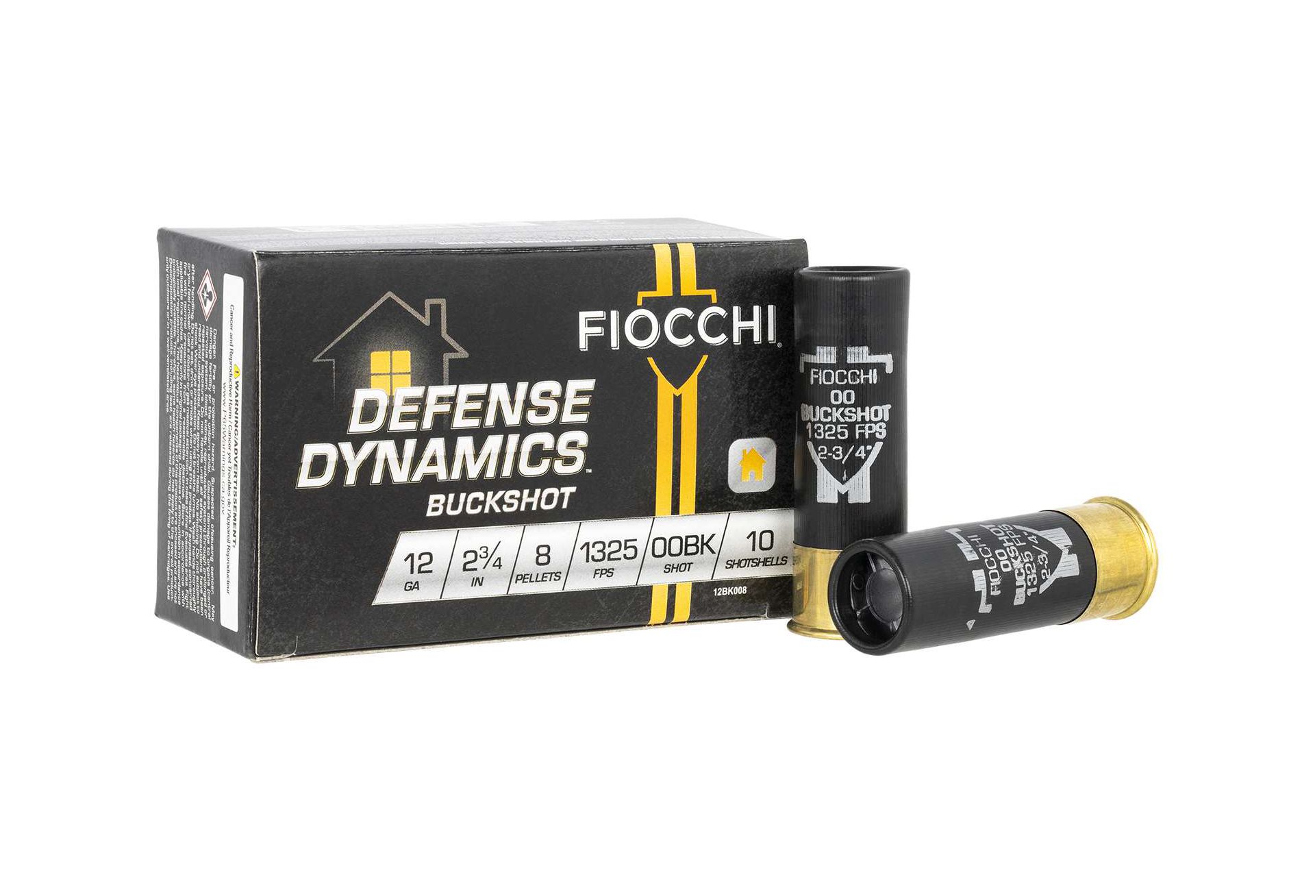 Fiocchi 12BK008 Defense Dynamics 12 Gauge 2.75" 8 Pellets 00 Buck Shot Shotgun Ammo - 10 Rounds - 140324