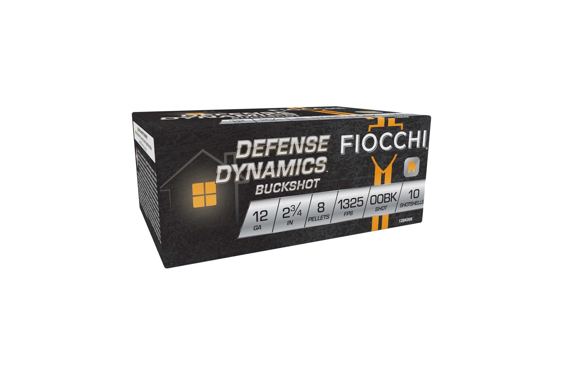 Fiocchi 12BK008 Defense Dynamics 12 Gauge 2.75" 8 Pellets 00 Buck Shot Shotgun Ammo - 10 Rounds - 140324 - Image 2