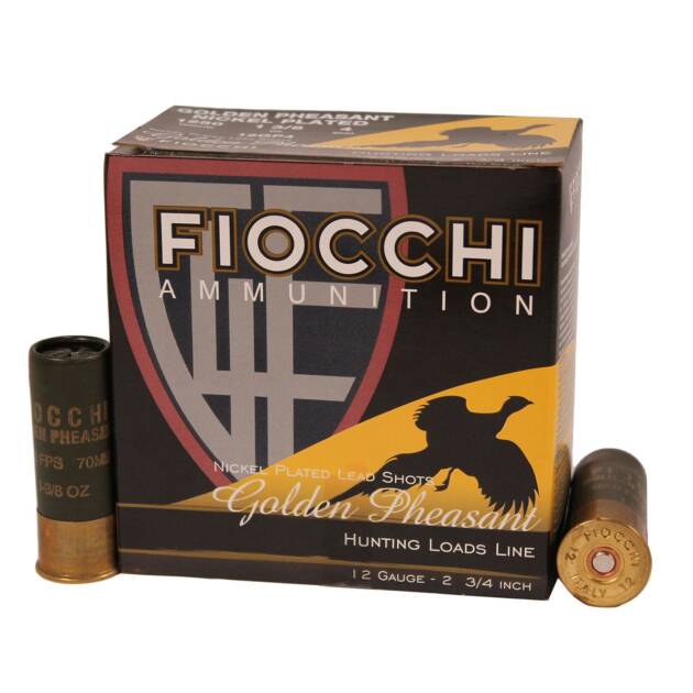 Fiocchi 12GP4 Golden Pheasant 12 Gauge 2.75" 1 3/8 oz 4 Shot Shotgun Ammo - 25 Rounds - 116559