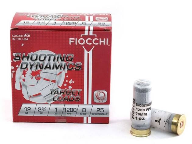 Fiocchi 12SD1H8 Shooting Dynamics Target 12 Gauge 2.75" 1 oz 1165 fps 8 Shot Shotgun Ammo - 250 round case - 12SD1H8