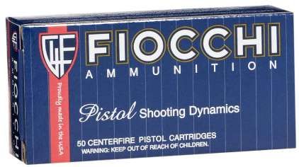 Fiocchi Ammunition Centerfire Pistol 380ACP 95 Grain FullMetal Jacket Handgun Ammo - 50 Rounds - F380AP