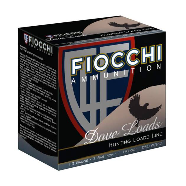 Fiocchi Dove Load 12 Gauge 2 3/4" 1 1/8Oz #7.5 Shot Shotgun Ammo - 25 Rounds - 12GTX187