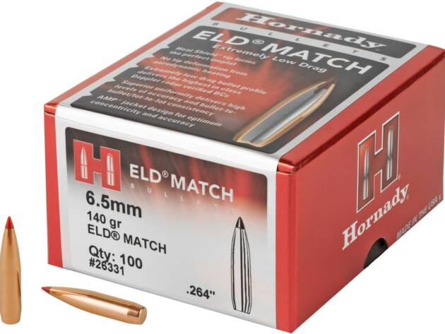 Hornady ELD-M .264 Diameter 6.5MM 140 Grain Ballistic Tip, 100 Count - HRB26331